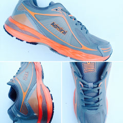 ADMIRAL Mens XPrimer - Grey Orange - Lightweight running and training shoe
