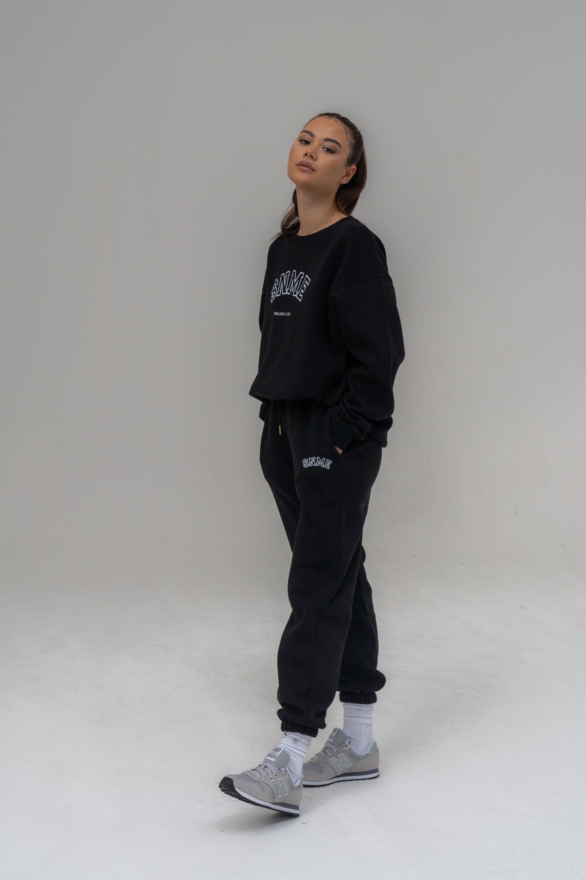 SIANMARIE Baggy Retro Joggers - Black Track Pant