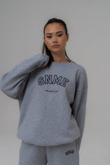 SIANMARIE Retro Crew Neck Sweat Oversized - Grey | WOMENS | Sian Marie