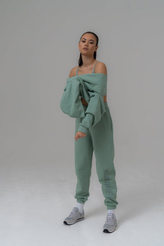 SIANMARIE Oversized Slogan Print Hoodie - Mint | WOMENS | Sian Marie