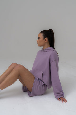 SIANMARIE Oversized Slogan Print Hoodie - Lilac | WOMENS | Sian Marie