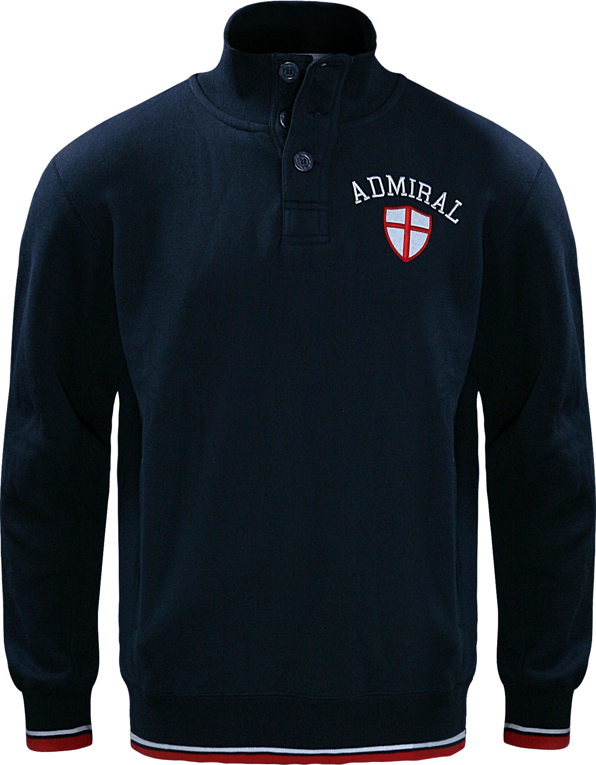 ADMIRAL Mens 100 Year British Quarter button Fleece - Navy