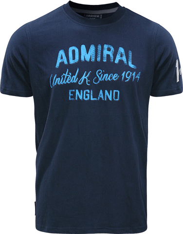 ADMIRAL Heritage Distress T Shirt - Navy | MENS | Admiral