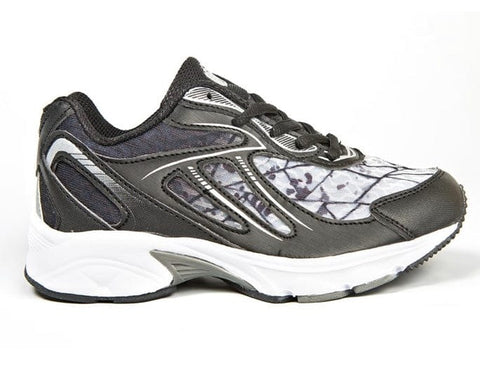 ADMIRAL Kids Aerobreeze Onyx Full Lace - Lightweight running and training shoe - Black Silver | KIDS | Admiral