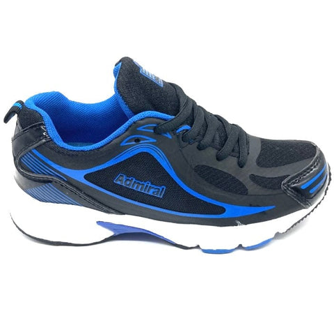 Kids Black Blue Running Shoes