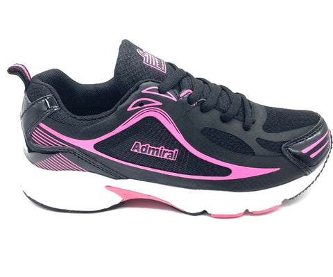 ADMIRAL Kids Black Fuschia Running Shoes - Active United
