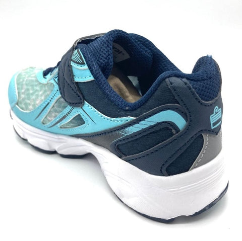 ADMIRAL Kids Aerobreeze Onyx Velcro / Stretch Lace - Lightweight running and training shoe -Light Blue / Navy | KIDS | Admiral