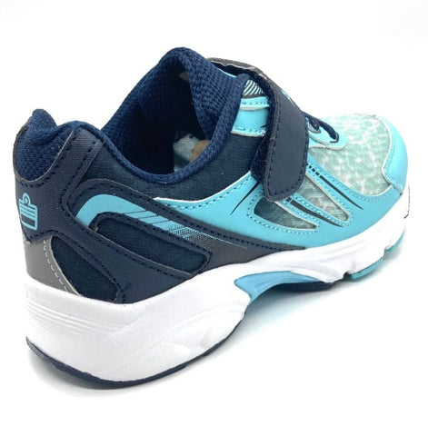 ADMIRAL Kids Aerobreeze Onyx Velcro / Stretch Lace - Lightweight running and training shoe -Light Blue / Navy | KIDS | Admiral