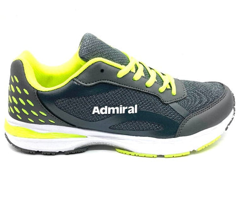 Admiral Mens Aerobreeze Pacemaker - Lightweight Running and Training Shoe - Grey / Citron | MENS | Admiral