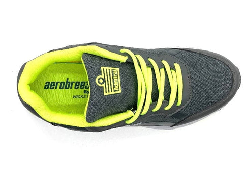 Admiral Mens Aerobreeze Pacemaker - Lightweight Running and Training Shoe - Grey / Citron | MENS | Admiral