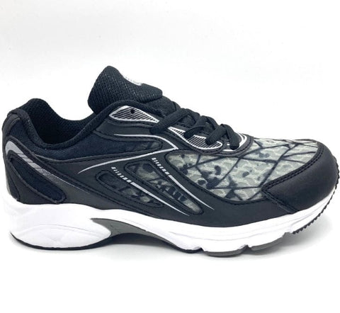 ADMIRAL Kids Aerobreeze Onyx Full Lace - Lightweight running and training shoe - Black Silver | KIDS | Admiral