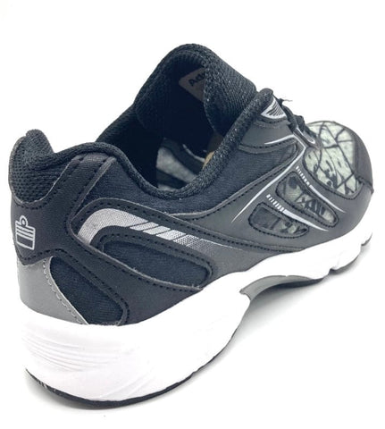 ADMIRAL Kids Aerobreeze Onyx Full Lace - Lightweight running and training shoe - Black Silver | KIDS | Admiral