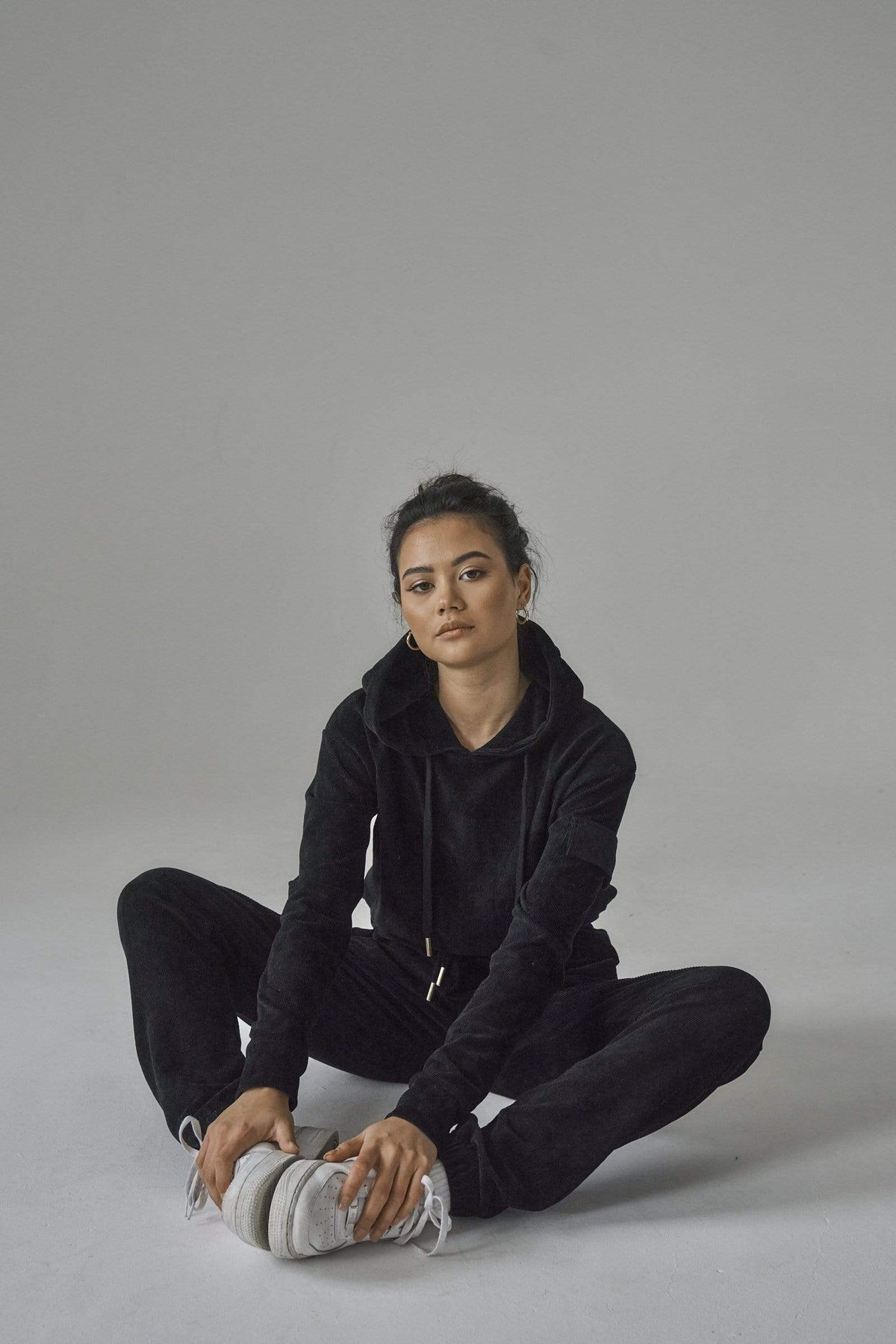 SIANMARIE Brushed Black Joggers - Track Pant