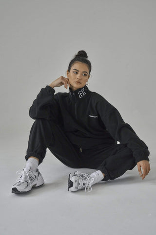 SIANMARIE Fleece Black Baggy Joggers - Track Pant | WOMENS | Sian Marie