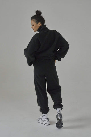 SIANMARIE Fleece Black Baggy Joggers - Track Pant | WOMENS | Sian Marie